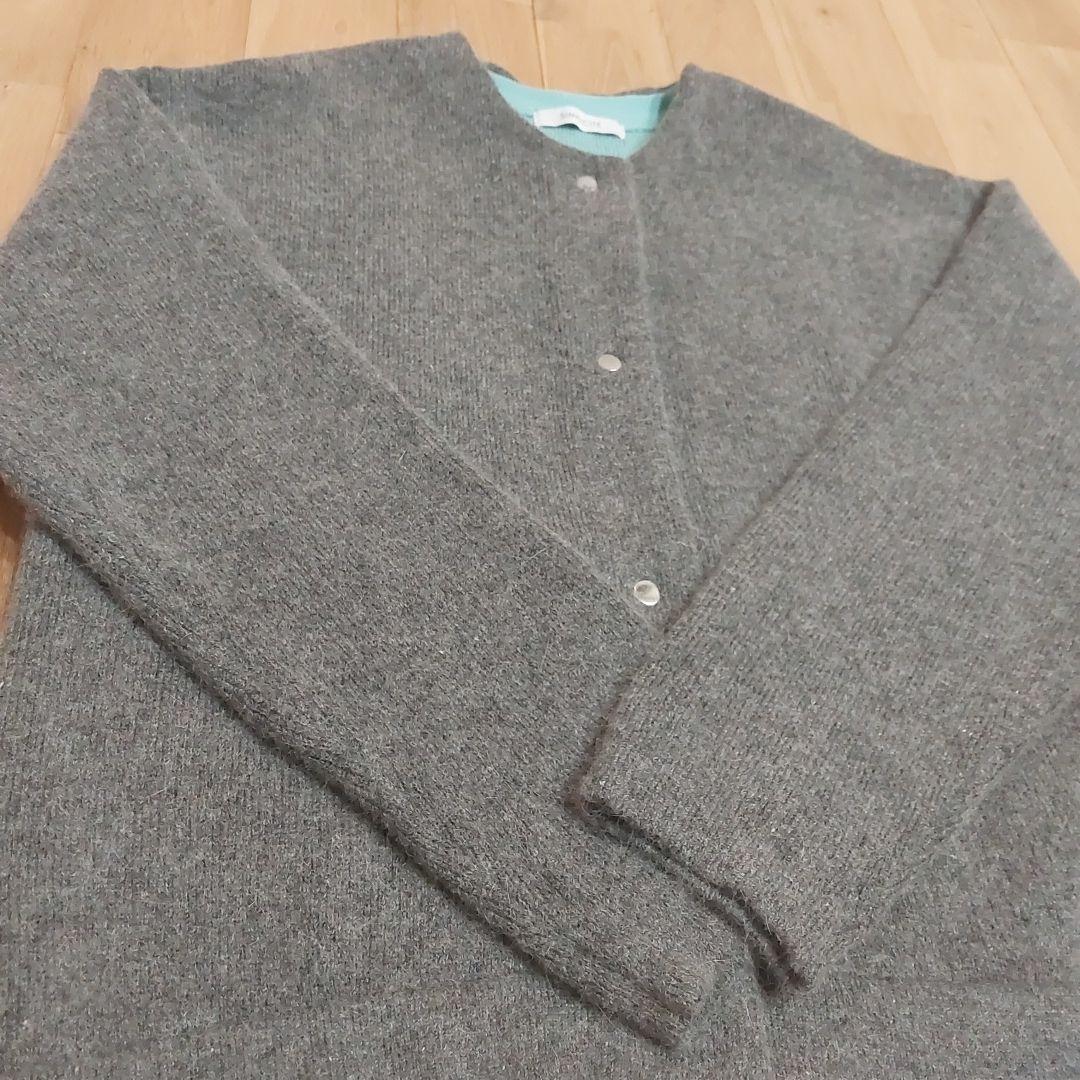 2025AW完売色【B.C STOCK】2層スムース編みニットブルゾン グレー