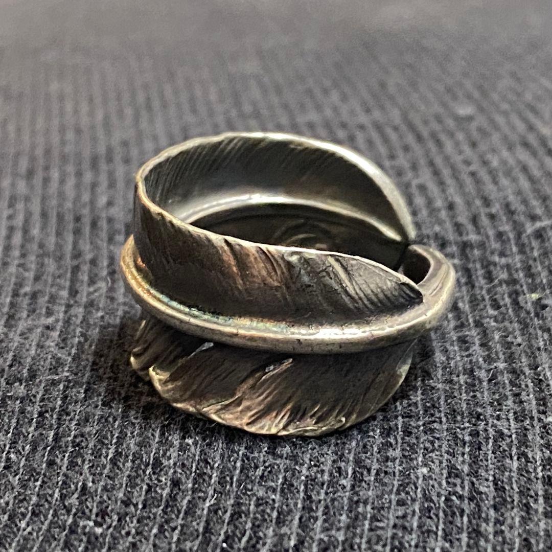 ゴローズ goro's 特大プレーンフェザー リング シルバー 指輪 左向き