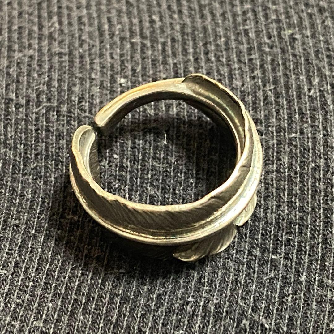 ゴローズ goro's 特大プレーンフェザー リング シルバー 指輪 左向き