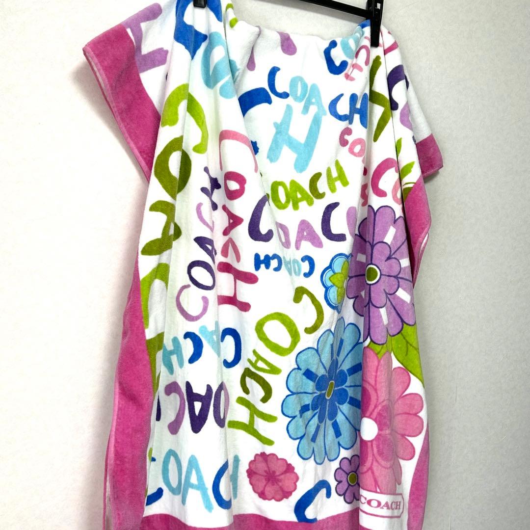 値下げ　コーチ　ビーチタオル