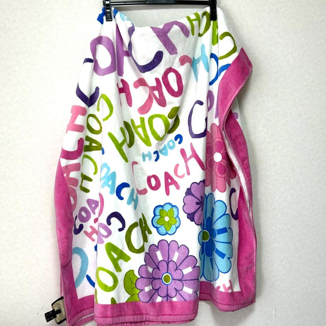 値下げ　コーチ　ビーチタオル