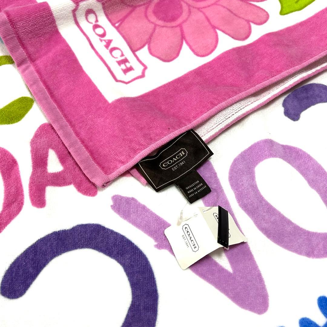 値下げ　コーチ　ビーチタオル