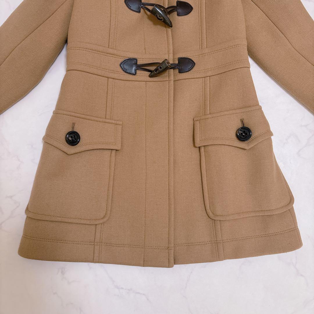 人気☆バーバリー フーデッド ダッフルコート ノバチェック キャメル 36