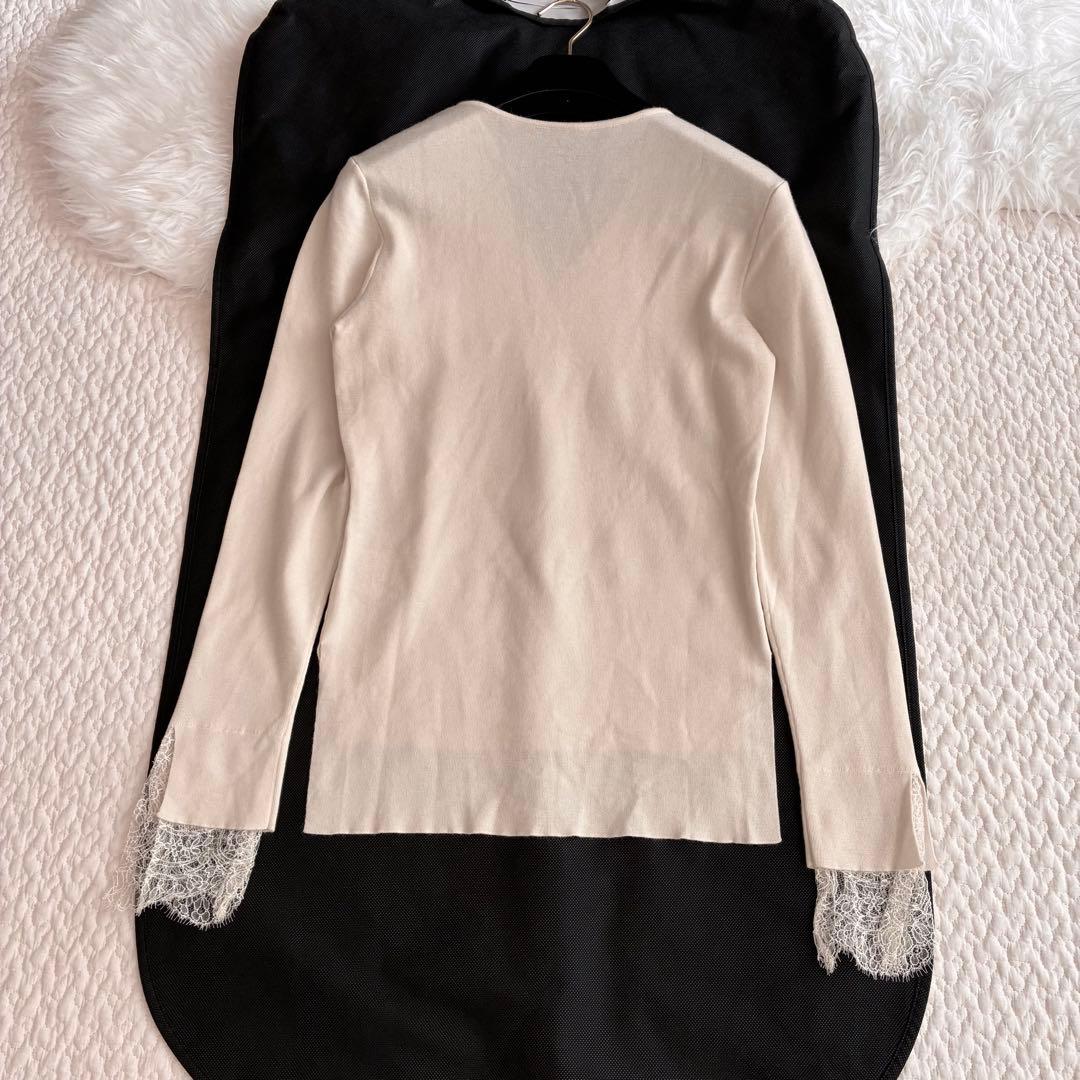 美品♡ フォクシー 袖レースニット カシミヤ シルク　　40 アイボリー