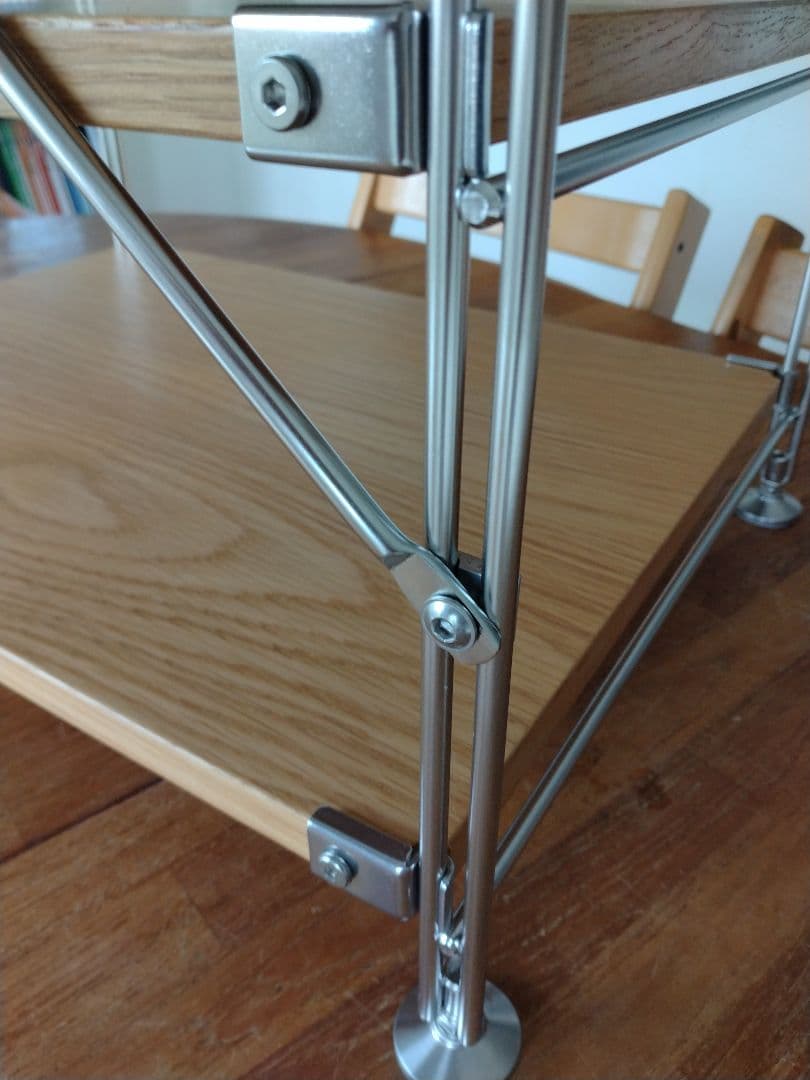 【訳あり美品】MUJI無印良品 ステンレスユニットシェルフ小56cmオーク材4段