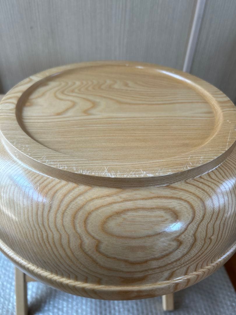 大型　未使用保管　信州木曽 小椋製盆所 木地鉢 こね鉢 くりぬき伝統工芸すしの器