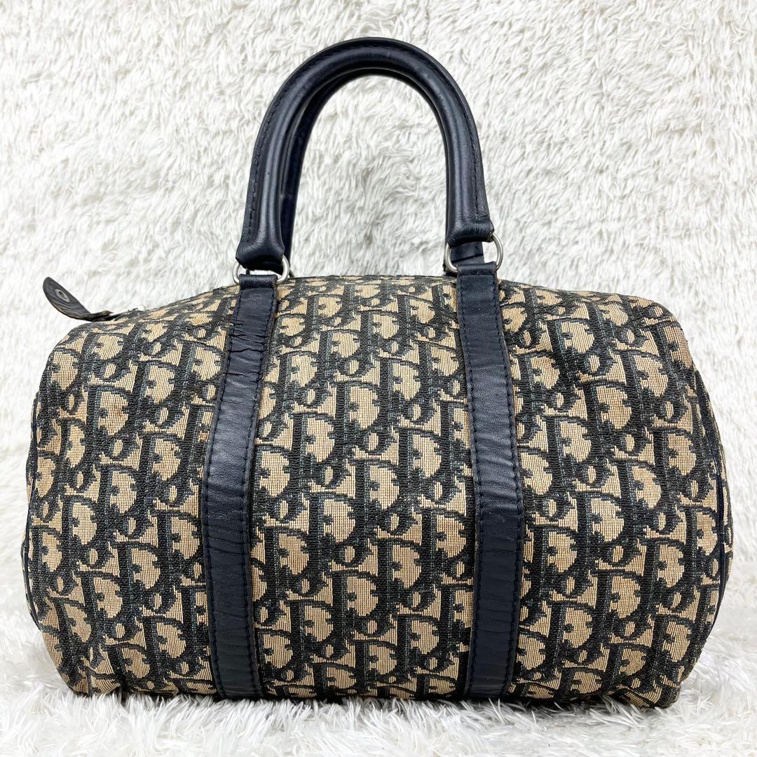 【良品】クリスチャンディオール トロッター ボストンバッグ ネイビー