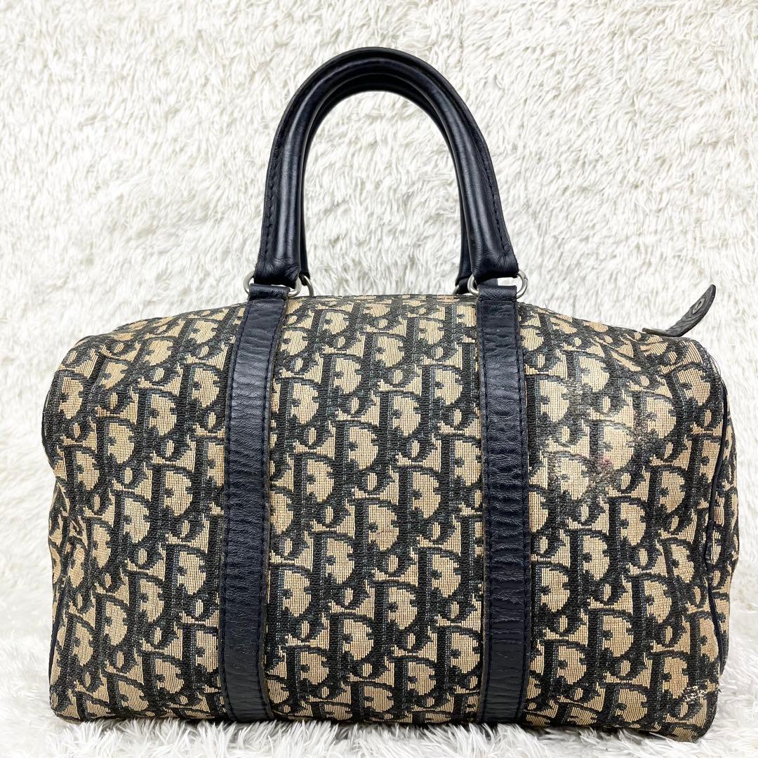 【良品】クリスチャンディオール トロッター ボストンバッグ ネイビー