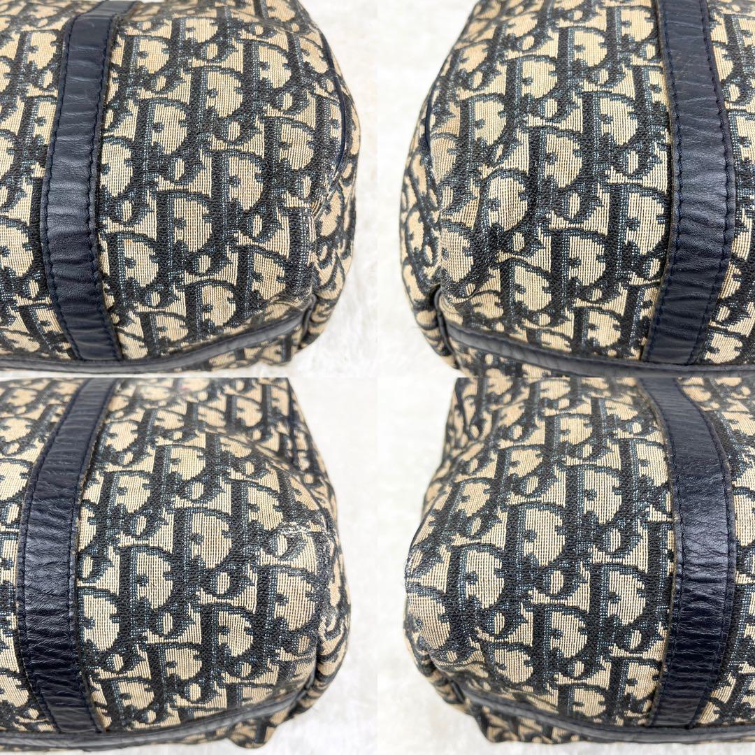 【良品】クリスチャンディオール トロッター ボストンバッグ ネイビー