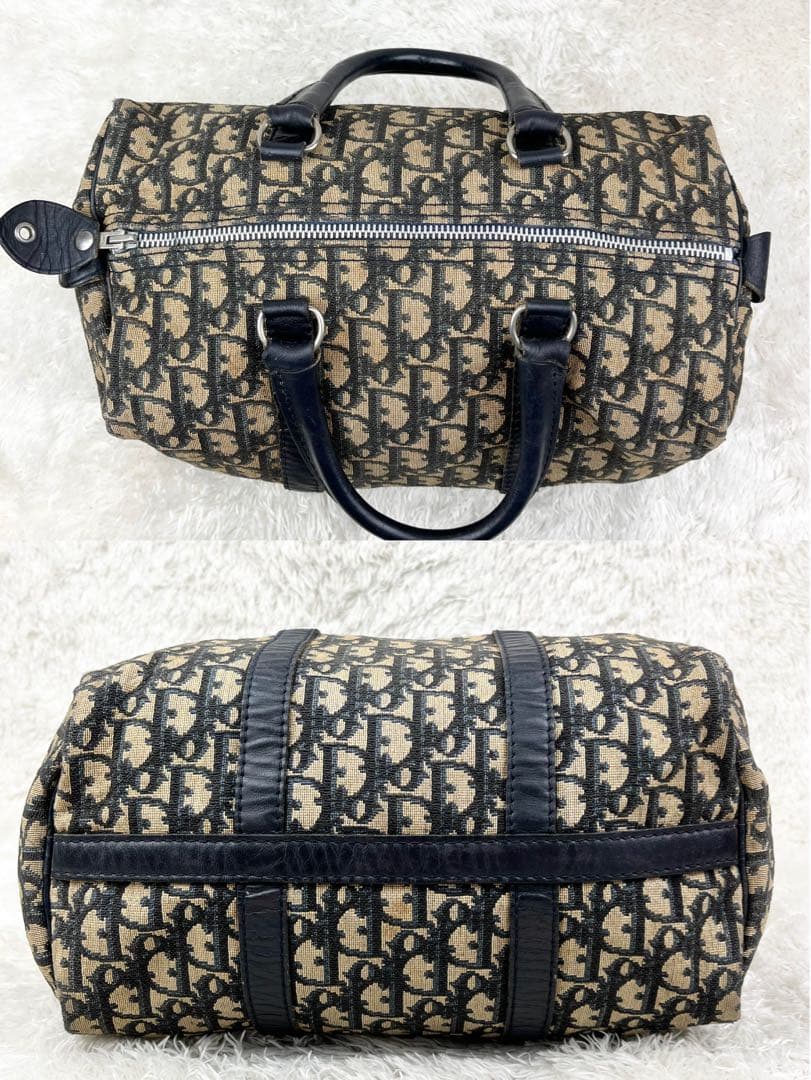 【良品】クリスチャンディオール トロッター ボストンバッグ ネイビー