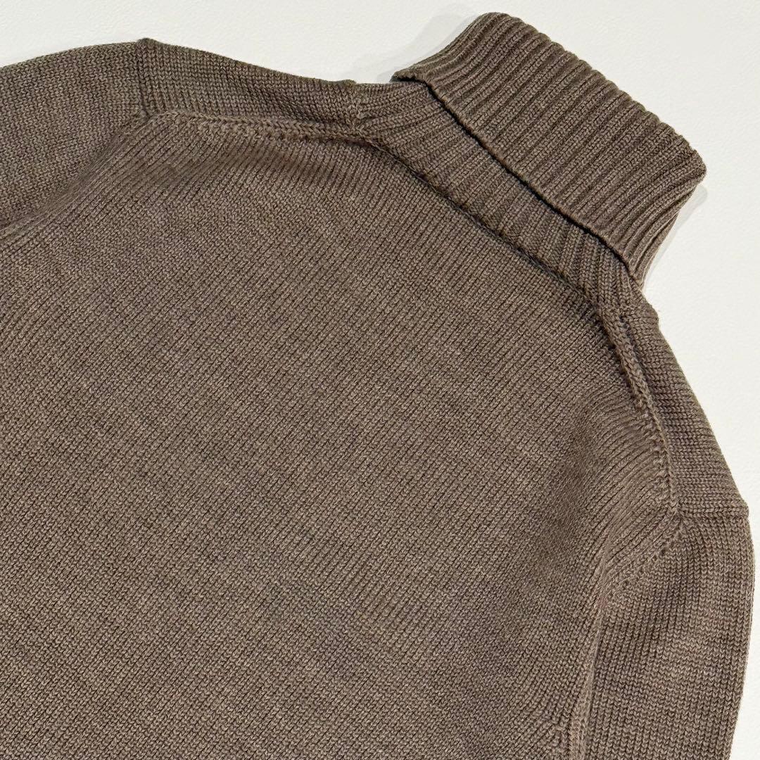 極美品 ザノーネ タートルネックニット 5ゲージ ブラウン 46