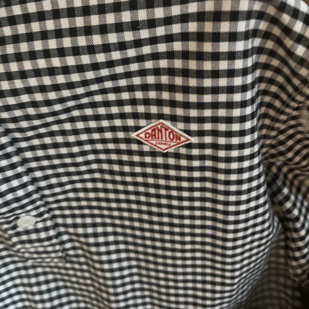 DANTON ブラック・ホワイトチェック長袖シャツ