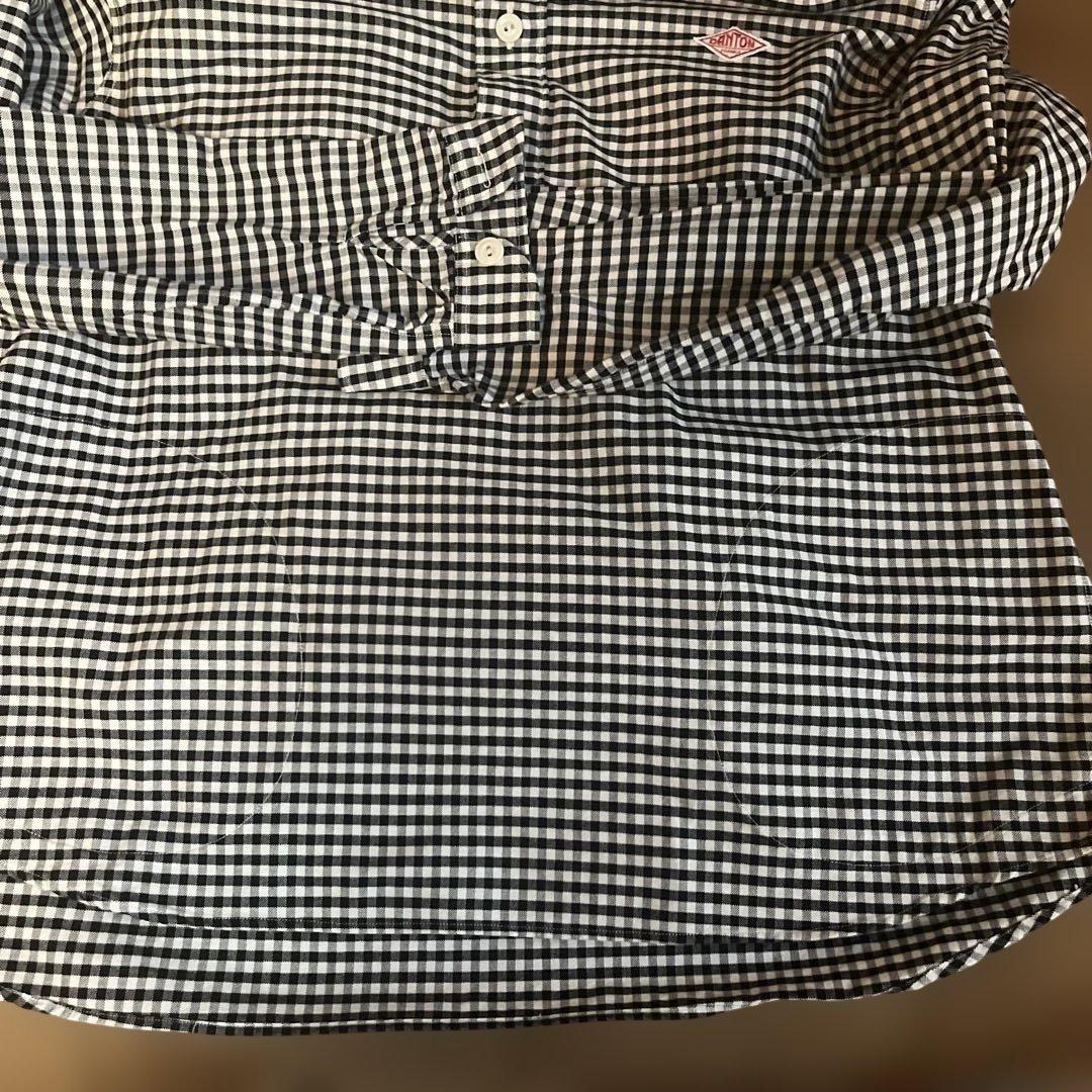 DANTON ブラック・ホワイトチェック長袖シャツ