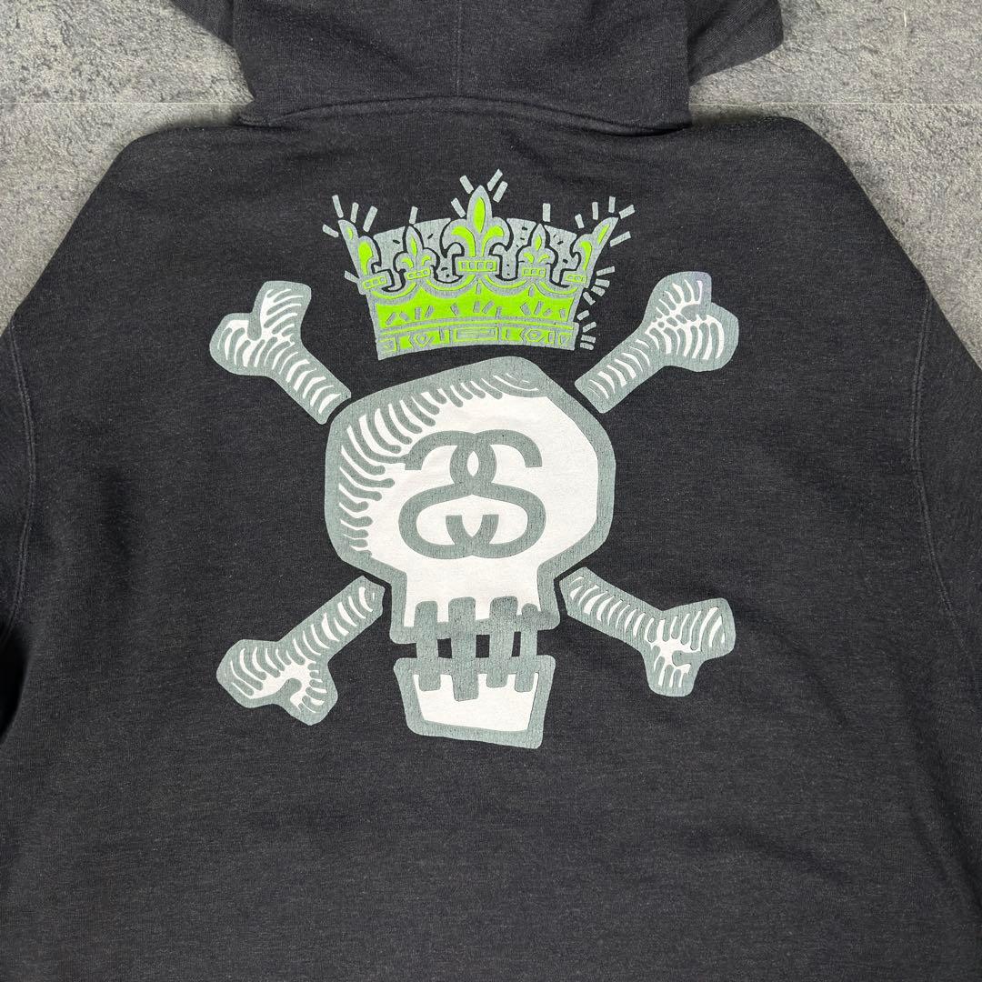 old stussy 90s 00s スカル スウェット パーカー ステューシー