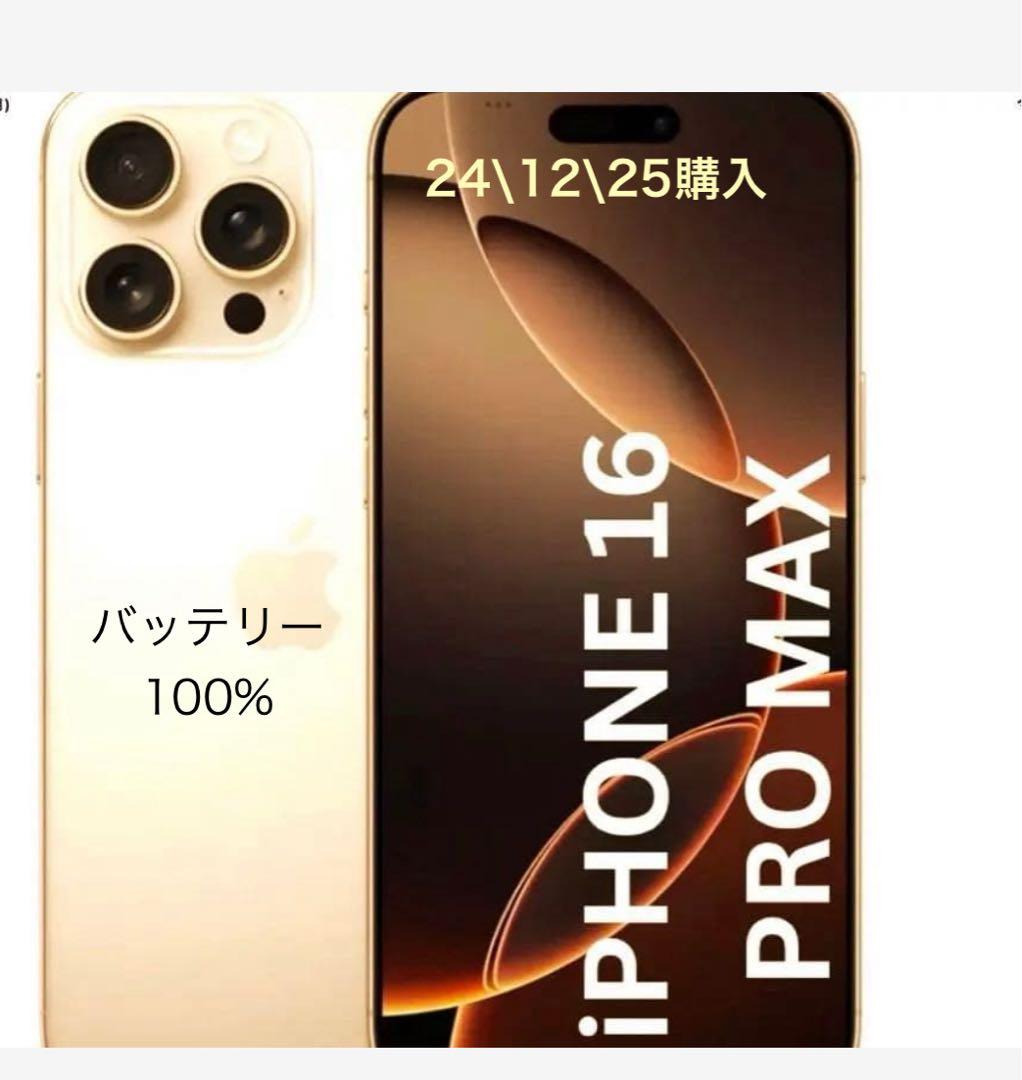 極美品　iPhone16ProMax 256GB 　　　24/12/25 購入