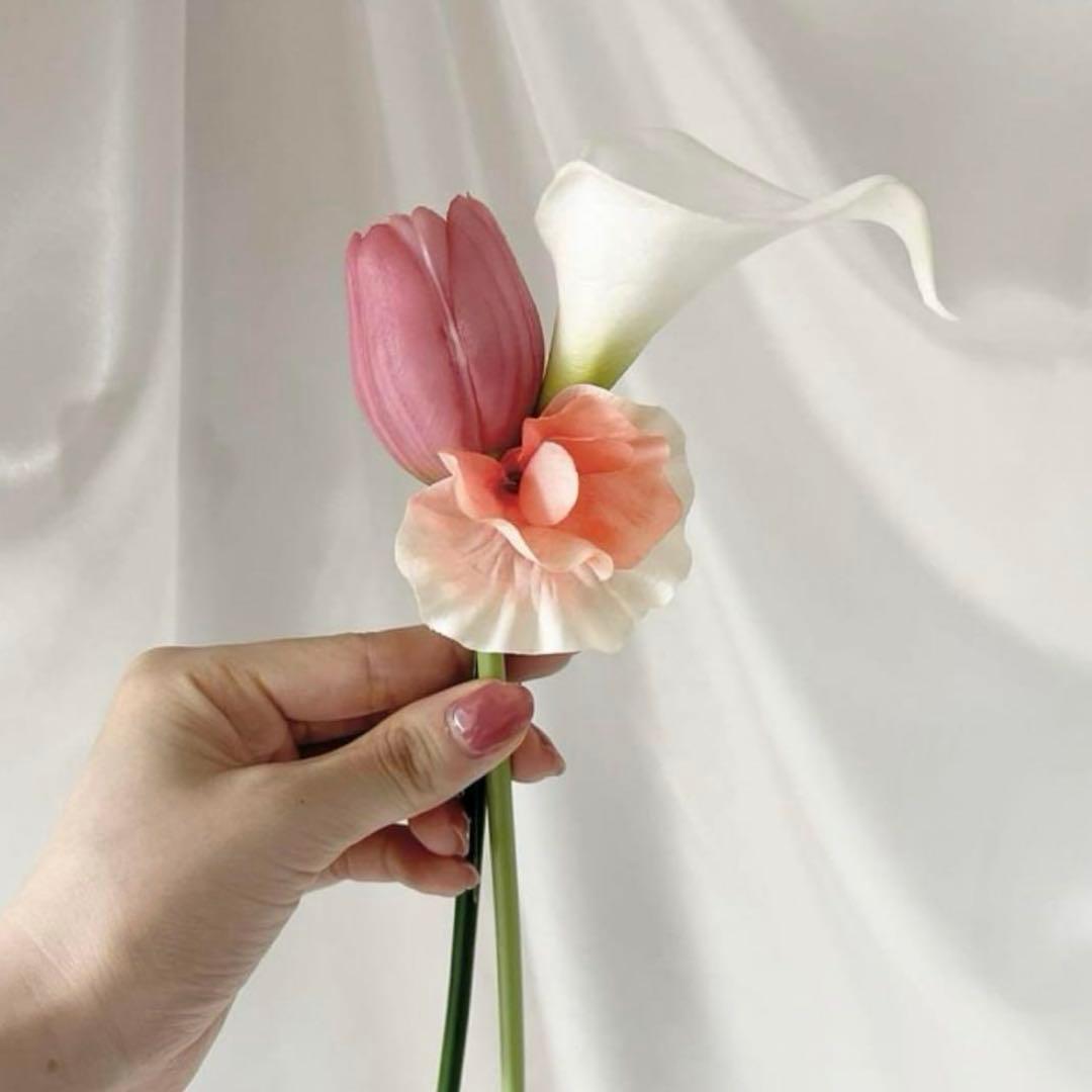 moay flower アーティシャルフラワー ブーケ 造花【ブートニア付き】