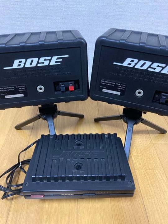 BOSE111ADと1705アンプのセット　KENWOODミニ3脚付