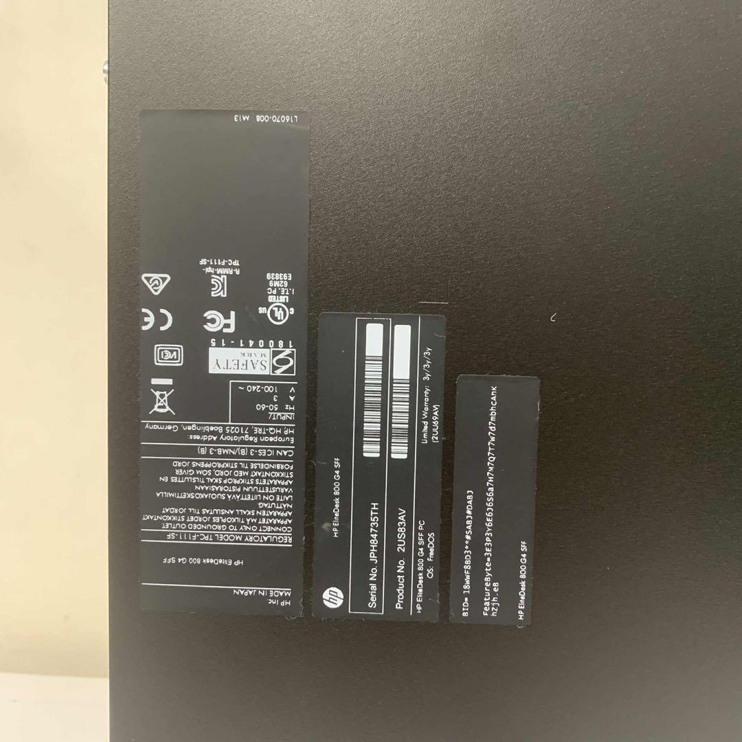 Windowsデスクトップ HP ProDesk 800 G4 SFF i7-8700 16GB 256GB