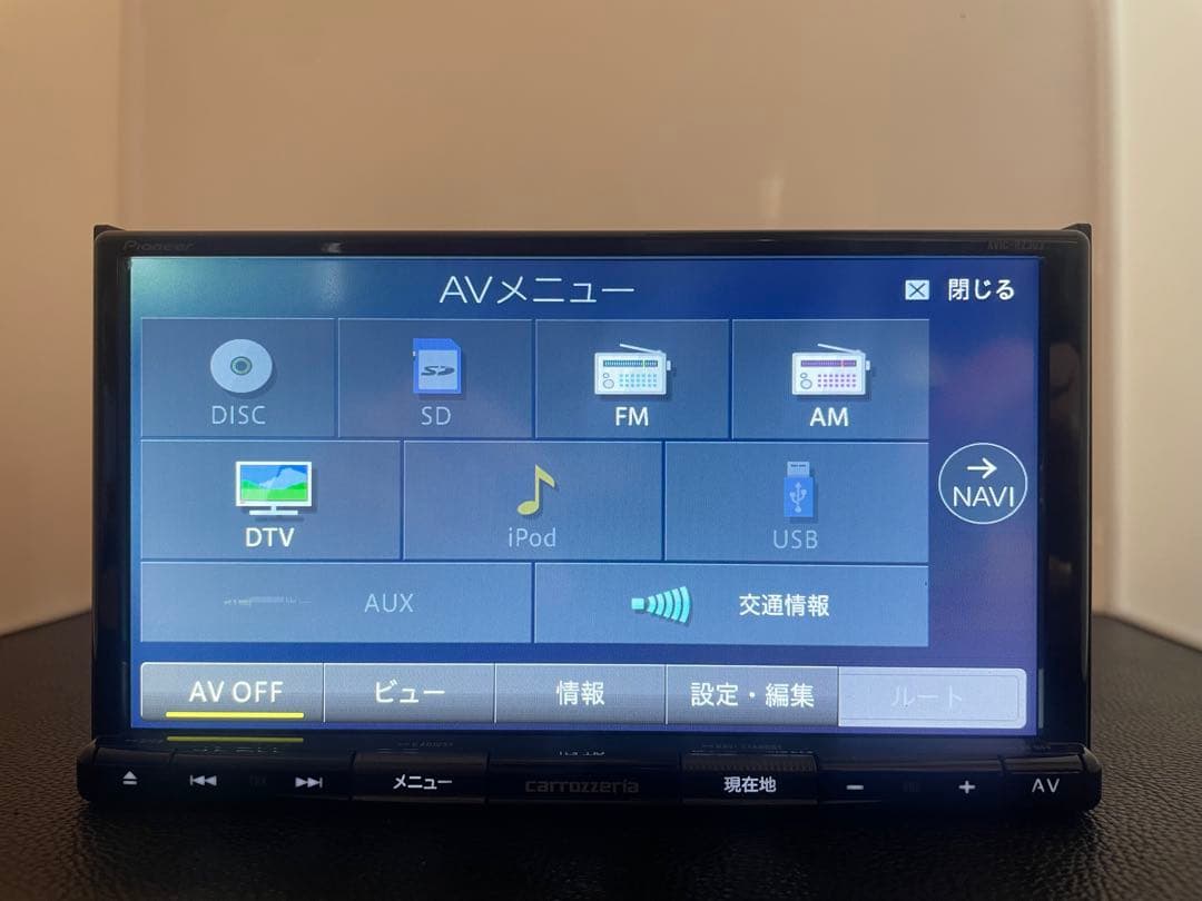最新地図楽ナビAVIC-RZ303中古180mm7Ｖ型ワンセグTV 最新オービス