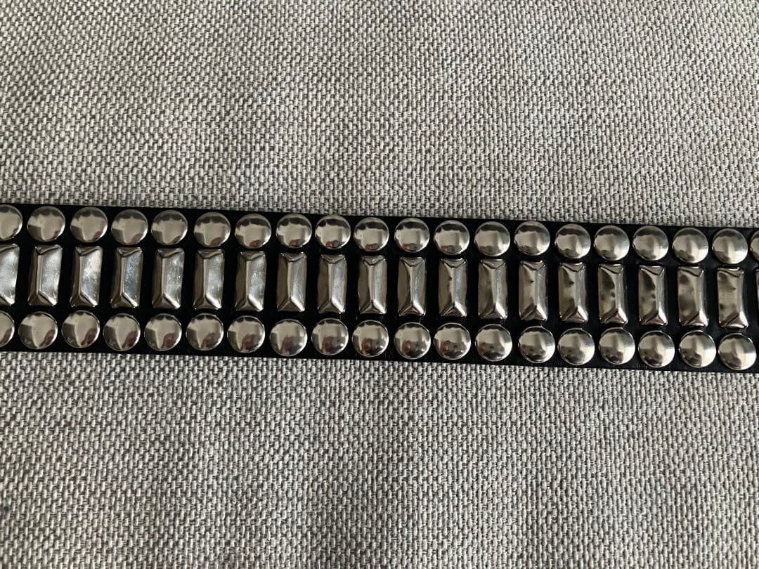 スタッズ　ブラックレザーベルト