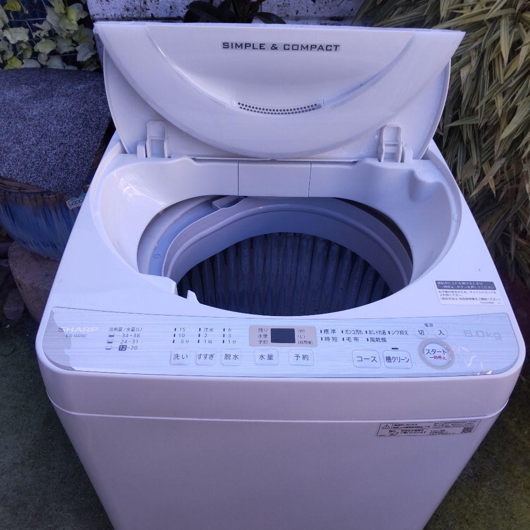 SHARP 洗濯機 2019年製 6kg ES-GE6C-W