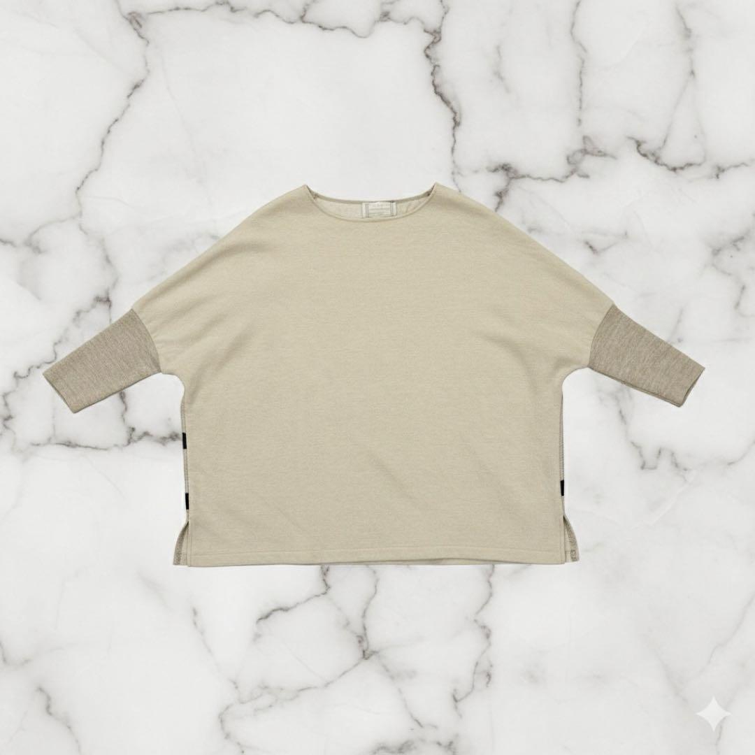 BEARDSLEY ビアズリー　ドット柄　ドルマンスリーブ　ニット　ベージュ系