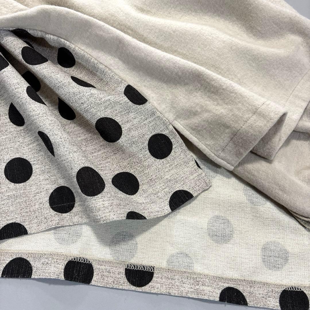 BEARDSLEY ビアズリー　ドット柄　ドルマンスリーブ　ニット　ベージュ系