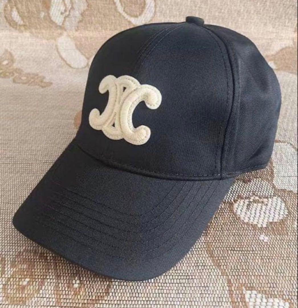 ブラック ベースボールキャップ 刺繍ロゴ