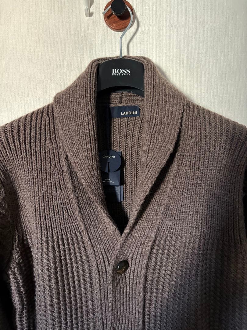 LARDINI ショールカラー ニットカーディガン