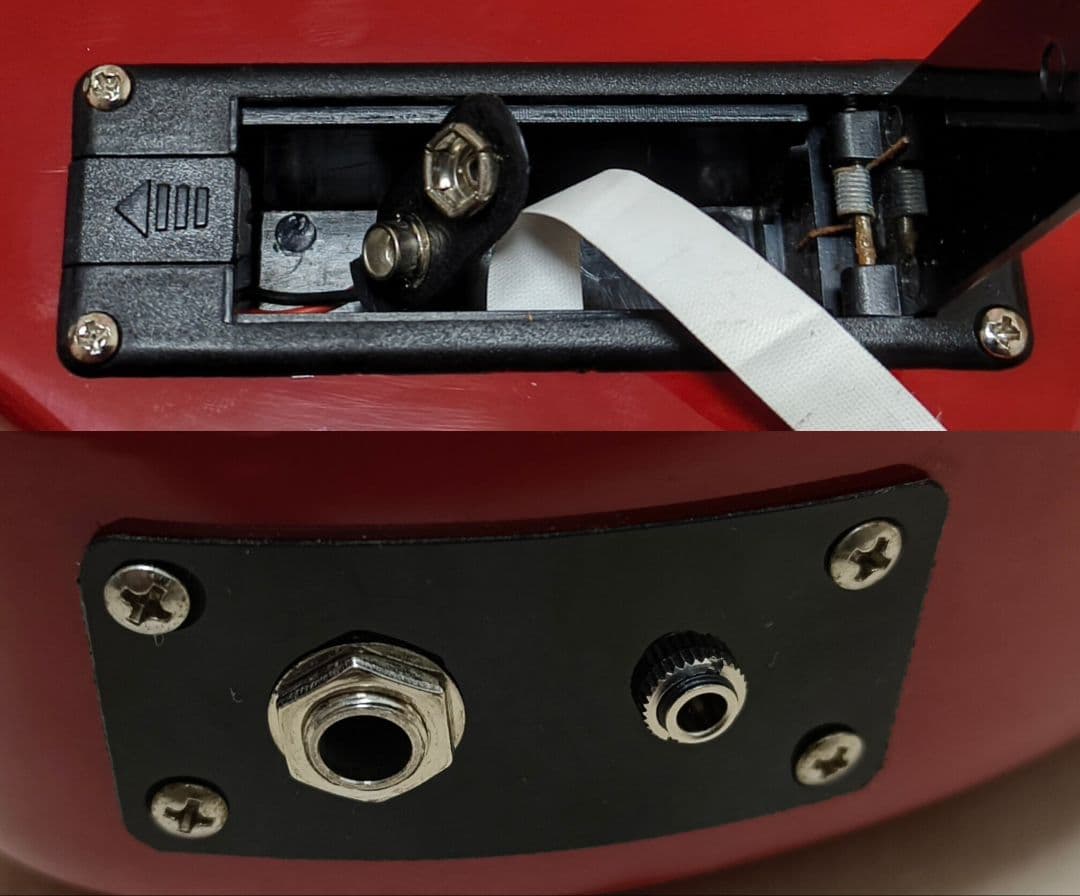 【美品】ZO-3 レッド アンプ内蔵ミニギター ヘッドフォン端子付 ミニギター