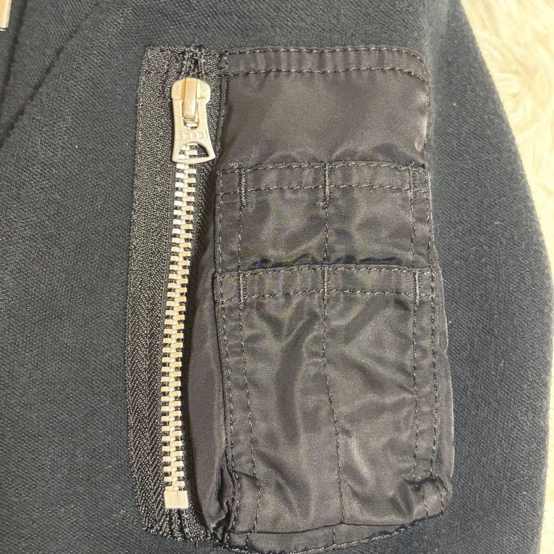 サカイ sacai パーカー 黒　Sponge Sweat Nylon T M