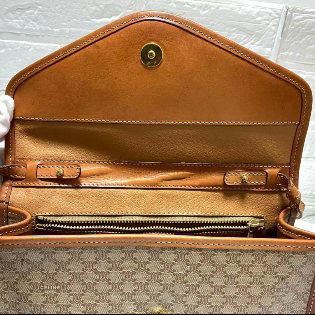 【美品✨】CELINEセリーヌ ショルダーバッグ マカダム柄 ブラウントリオンフ