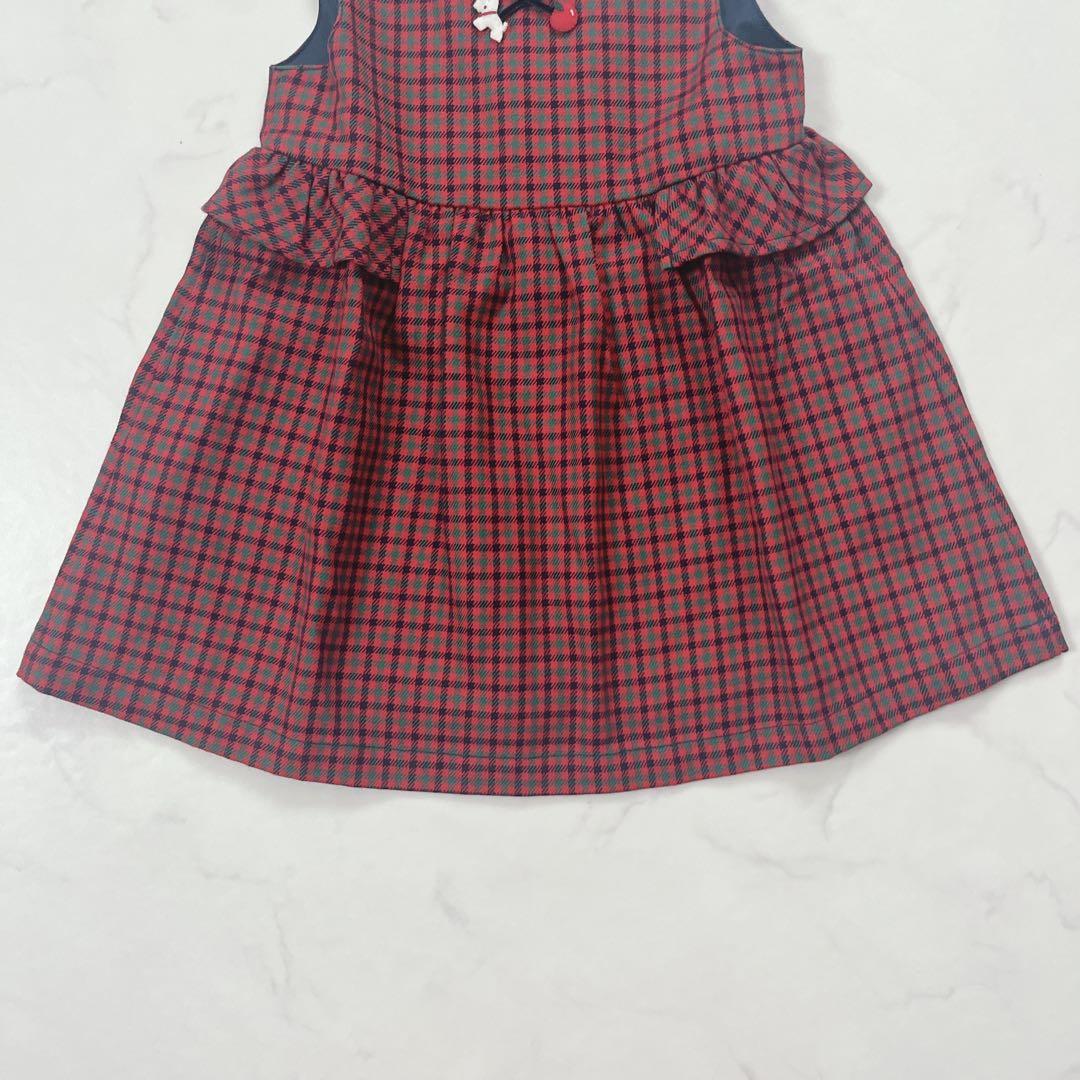 新品タグ付き　ファミリア　チェック　ワンピース　ファミちゃん　80