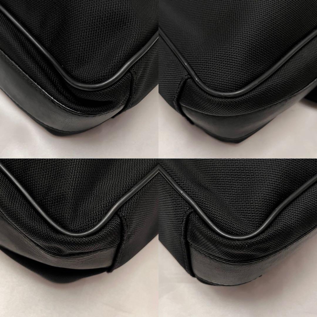 ✨極美品✨ロエベ　大容量メッセンジャーバッグ　キャンバス×レザー　ブラック