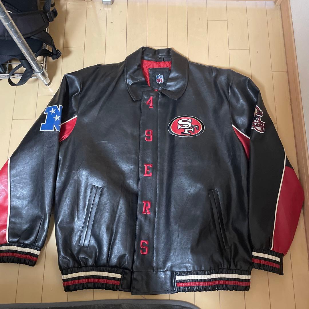希少 NFL 49ers レザー ジャケット 刺繍 ワッペン