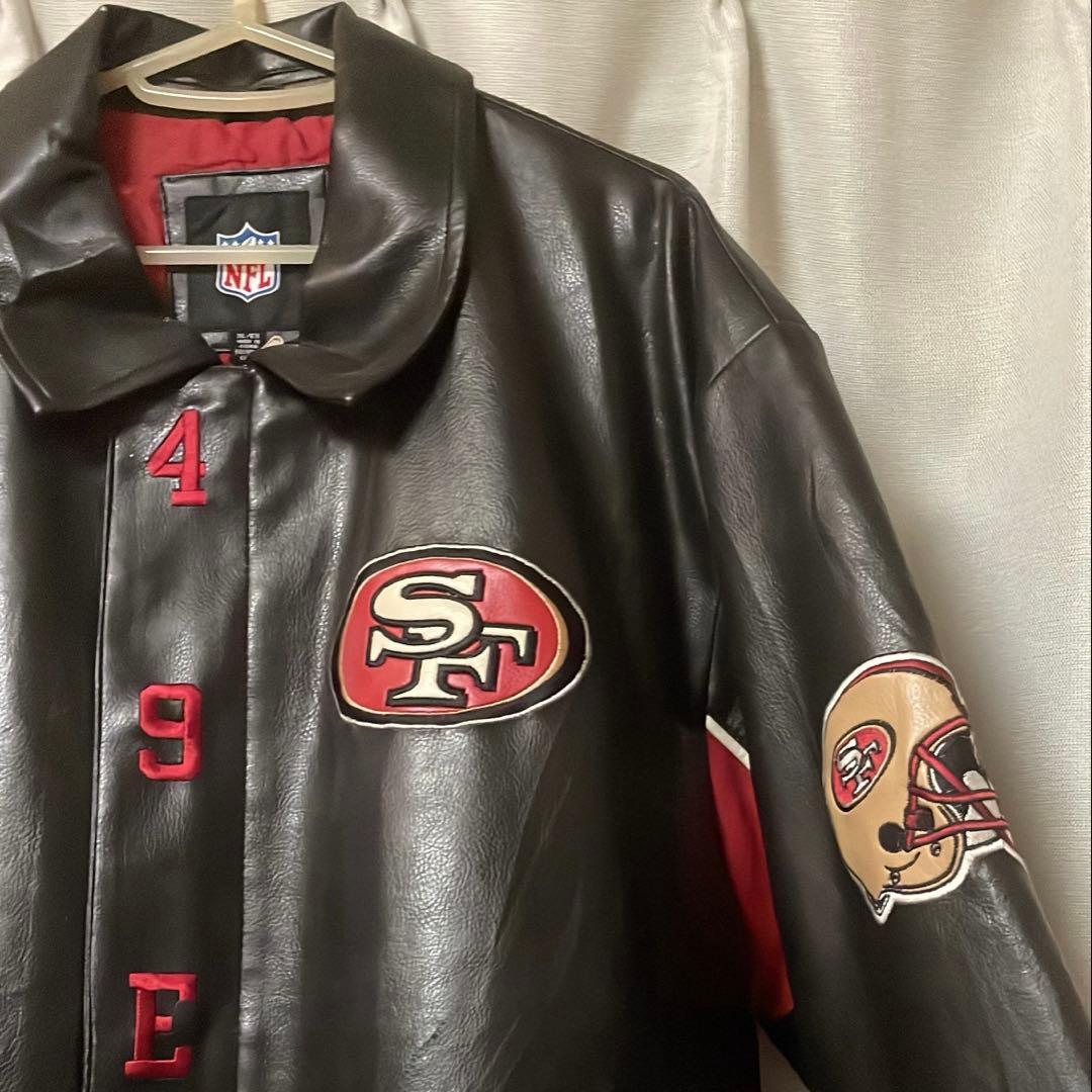 希少 NFL 49ers レザー ジャケット 刺繍 ワッペン