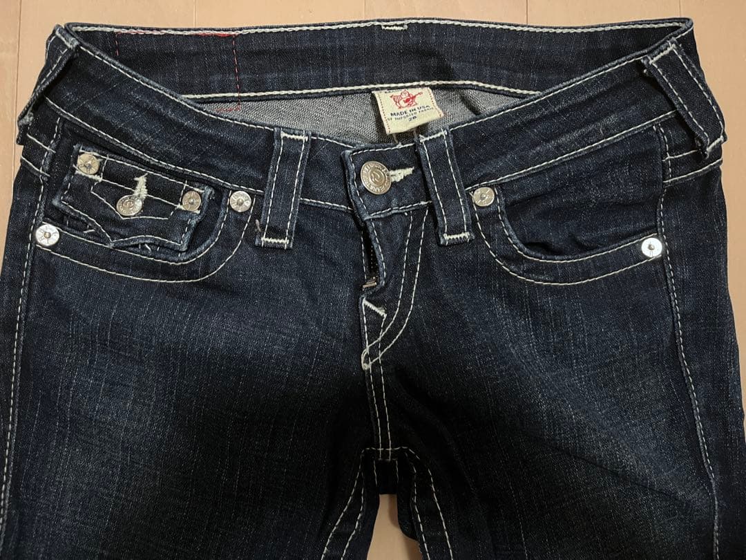 希少 TrueReligion 白ステッチ刺繍 平成ギャル グランジy2k