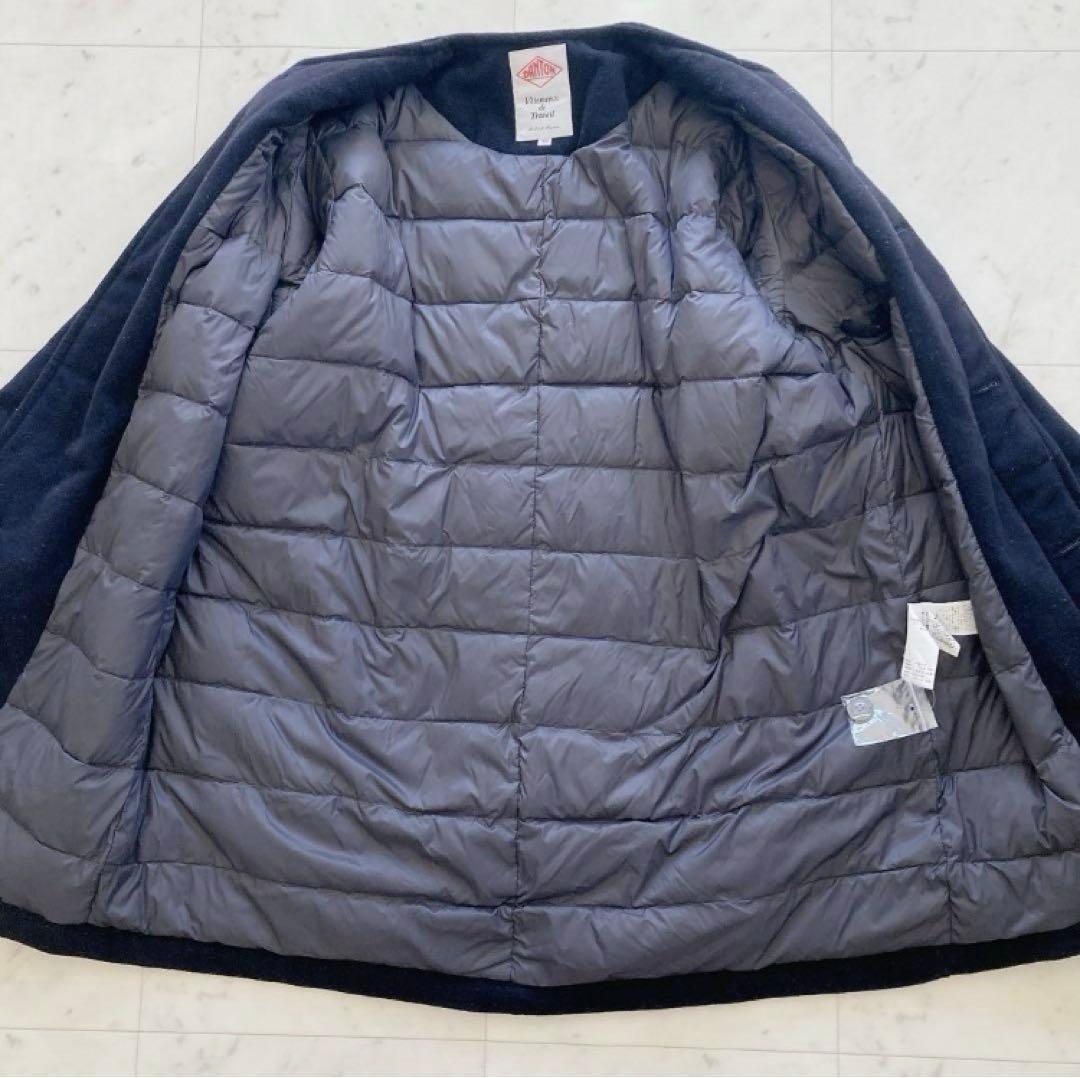 ダントン　レイビームス　モッサノーカラーダウンコート　ネイビー　36