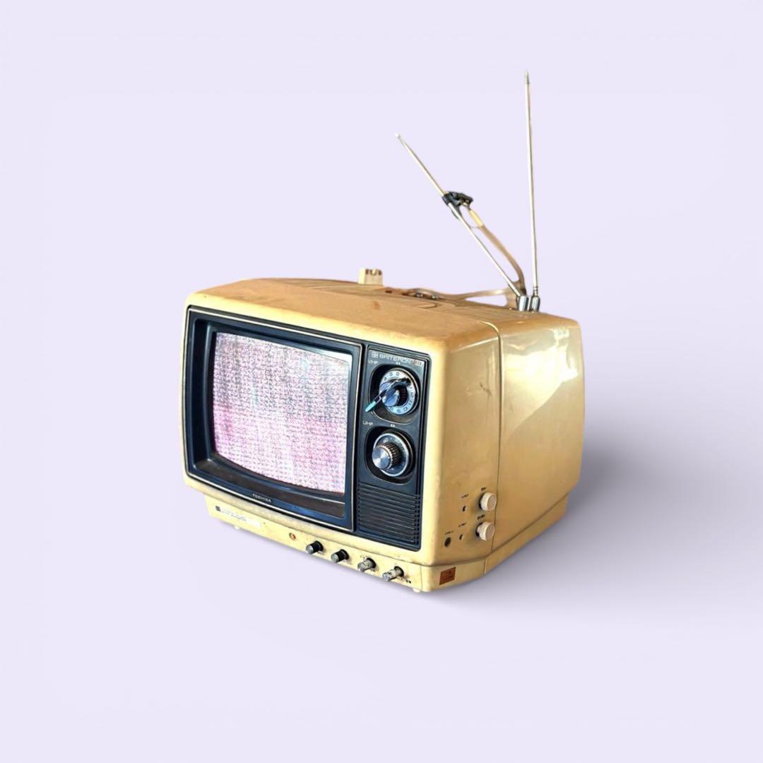 東芝 レトロカラーテレビ 10P102 ブラウン管 昭和　10インチ