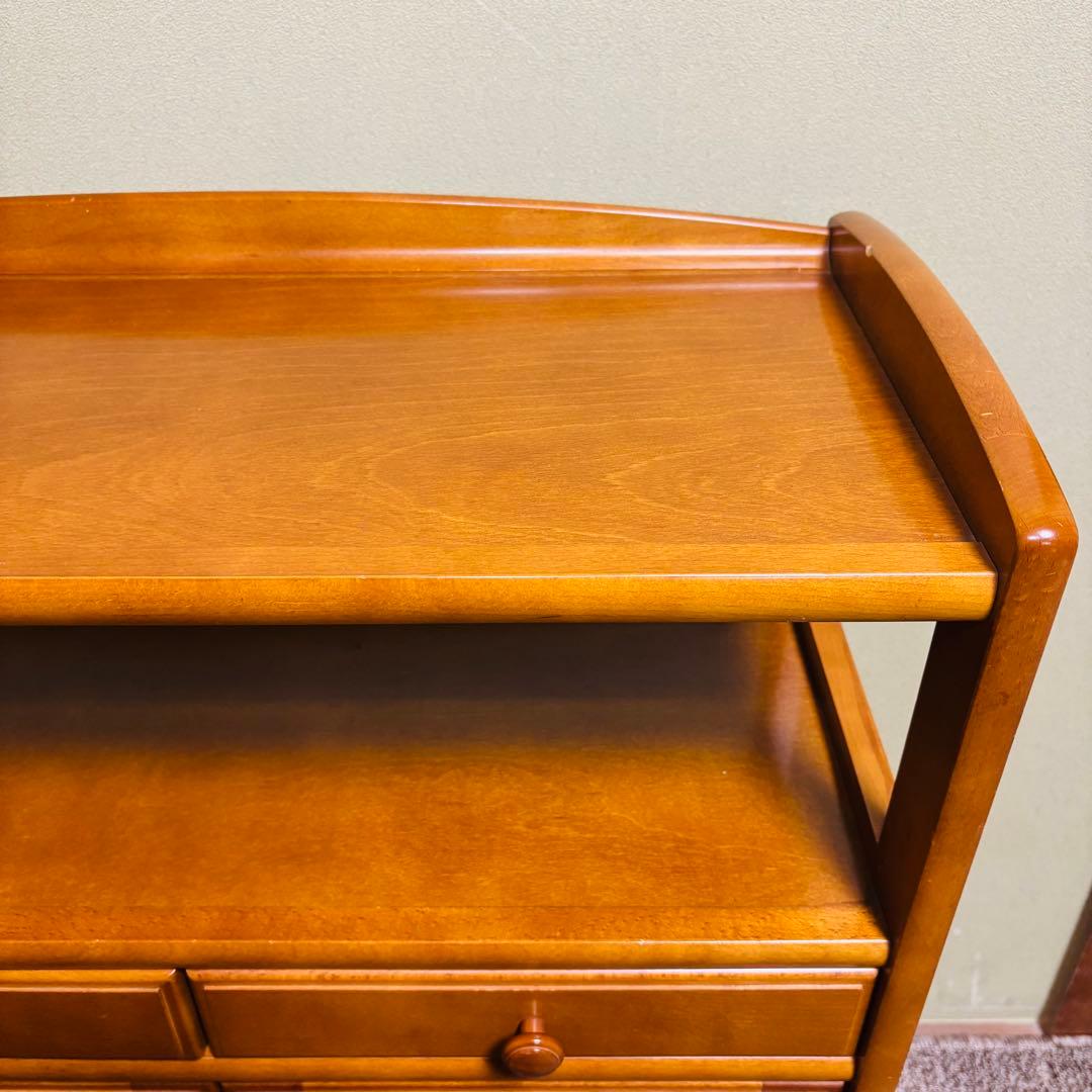 オールドカリモク　電話台　FAX台　キャビネット　昭和レトロ