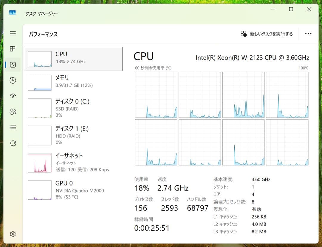 ワークステーション DELL 5820 Workstation XEON W-2123 M2000