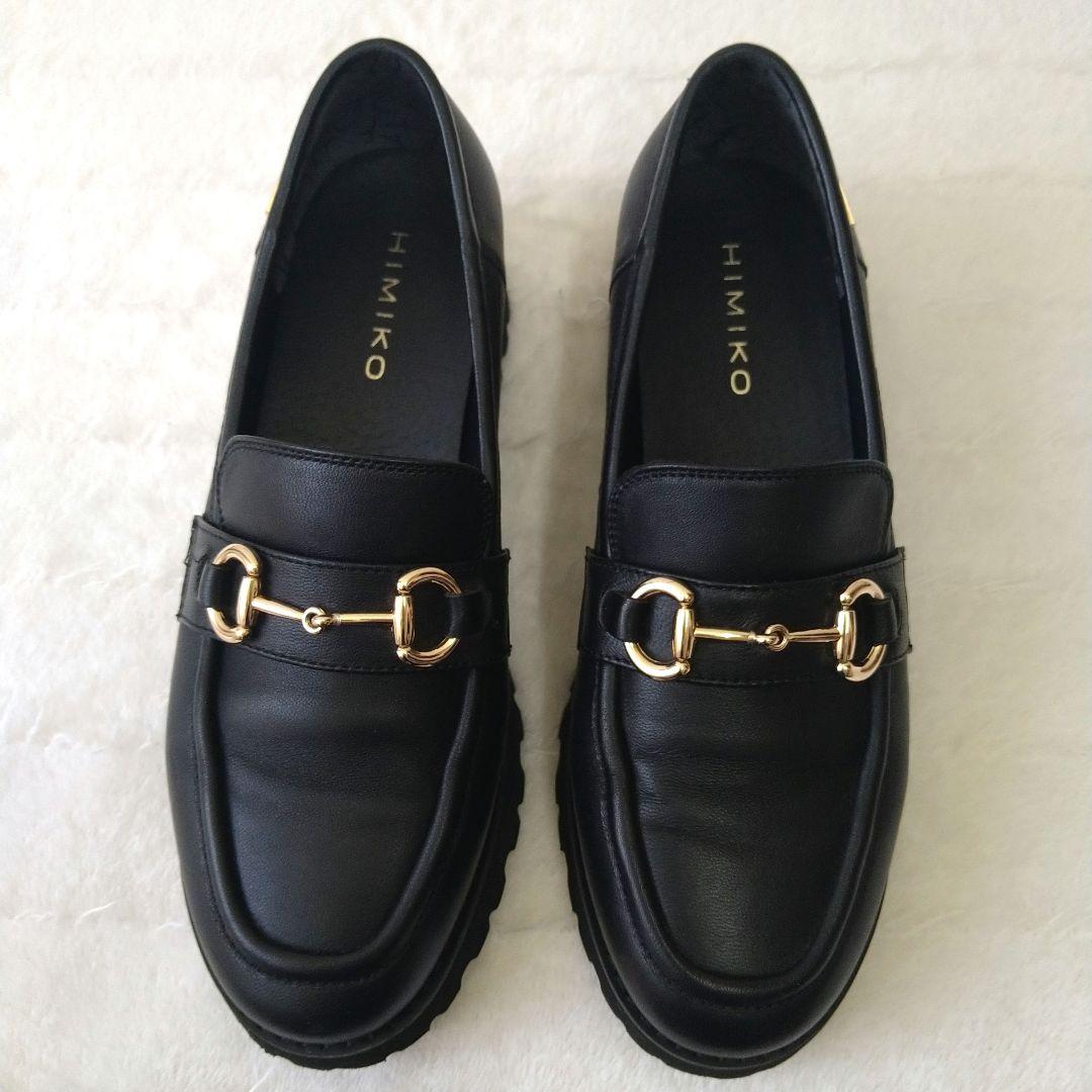 卑弥呼 HIMIKO トラックボールビットローファー23.0 黒 レザー