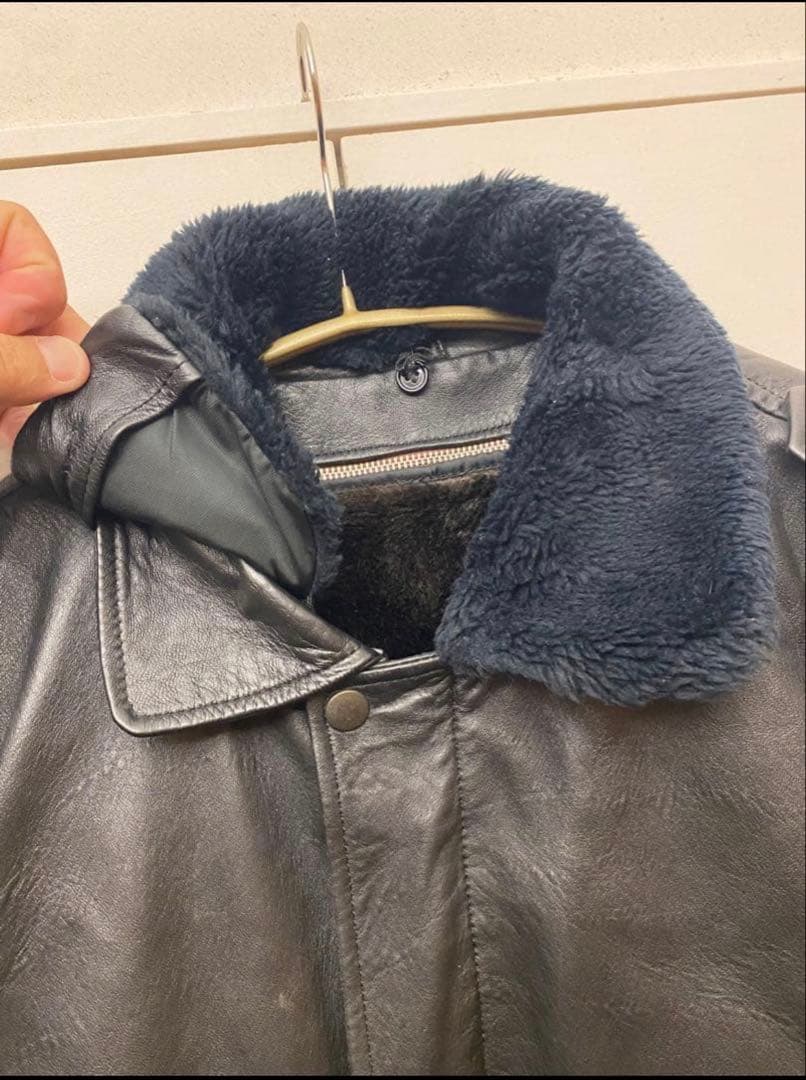 【qaz】90s G-1フライトジャケット　レザー　着脱可能ライナー付き