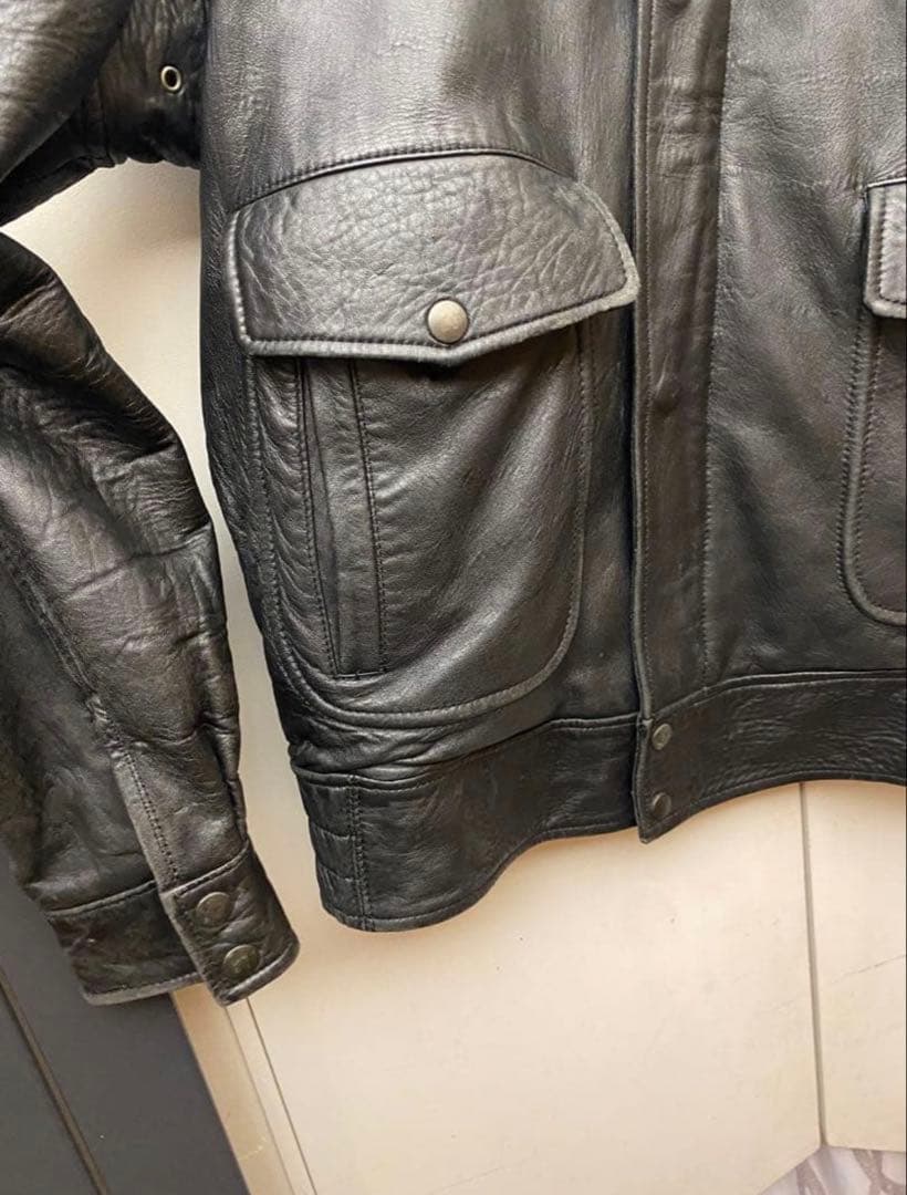 【qaz】90s G-1フライトジャケット　レザー　着脱可能ライナー付き