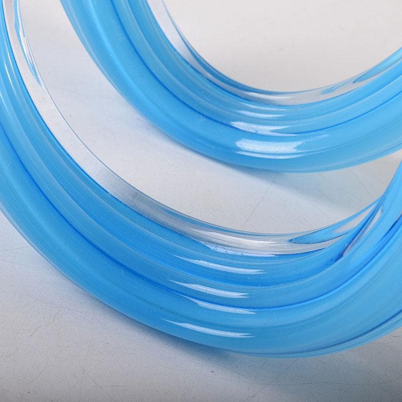 モダンアート　ガラス工芸　二口パイプ形　花入　共箱　8217