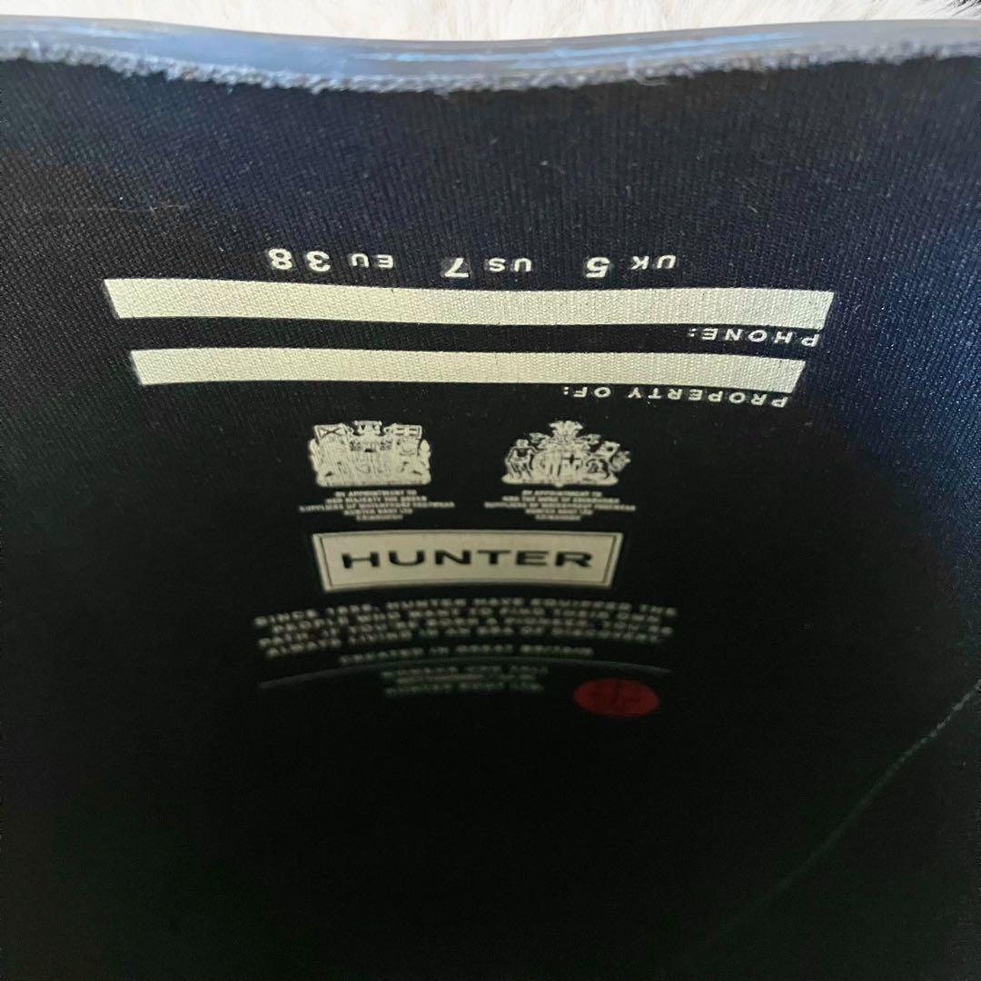 バックル ネイビー ハンター レインブーツ 24.0cm US7 38 ロング