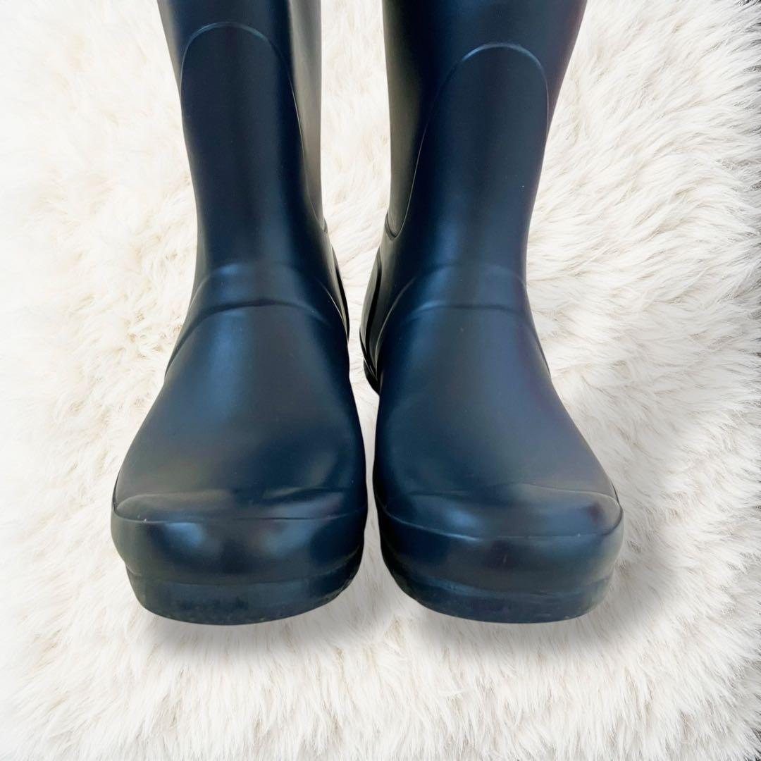 バックル ネイビー ハンター レインブーツ 24.0cm US7 38 ロング