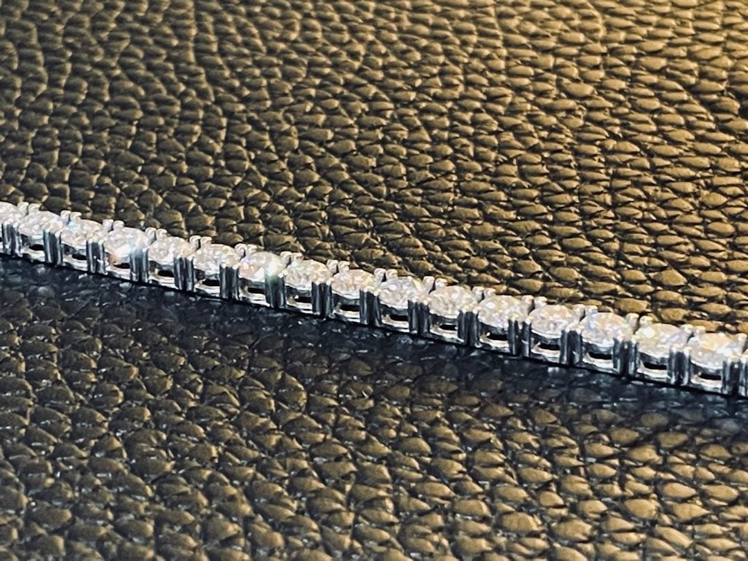 【高品質】モアサナイト テニスブレスレット 4mm VVS1 鑑定書 18cm