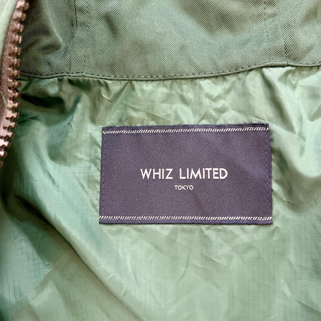 美品 WHIZ LIMITED マウンテンパーカー レザー切り替え 緑×黒 L