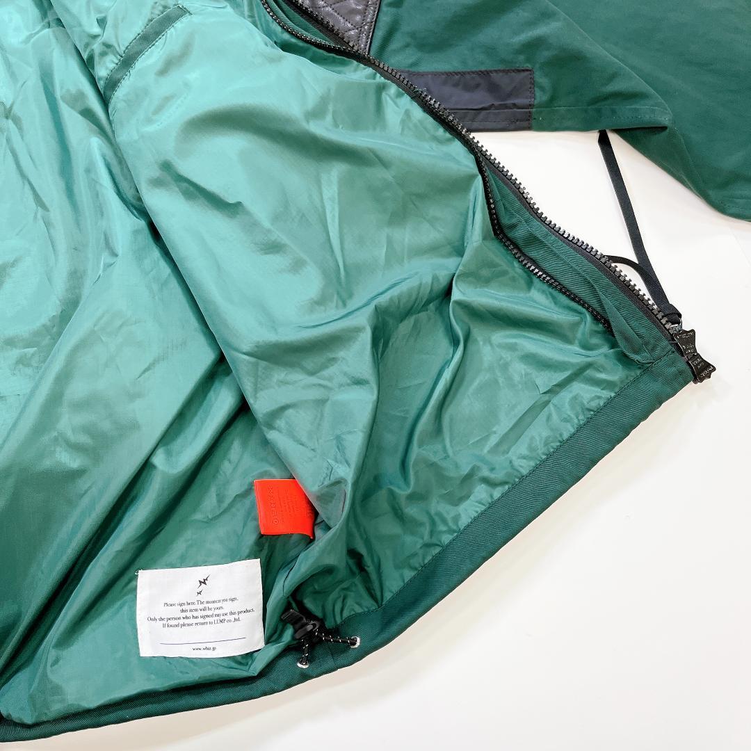 美品 WHIZ LIMITED マウンテンパーカー レザー切り替え 緑×黒 L